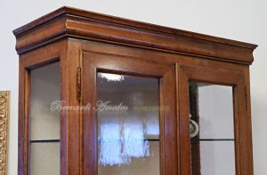 Louis Philippe style display cabinet handcrafted in solid walnut wood with 2 doors
